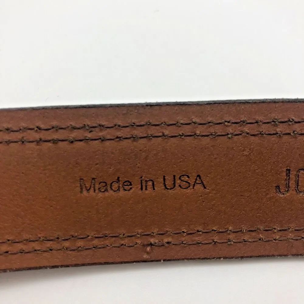 Johnston & Murphy Leather Belt Mens Brown Size 42 Made in USA